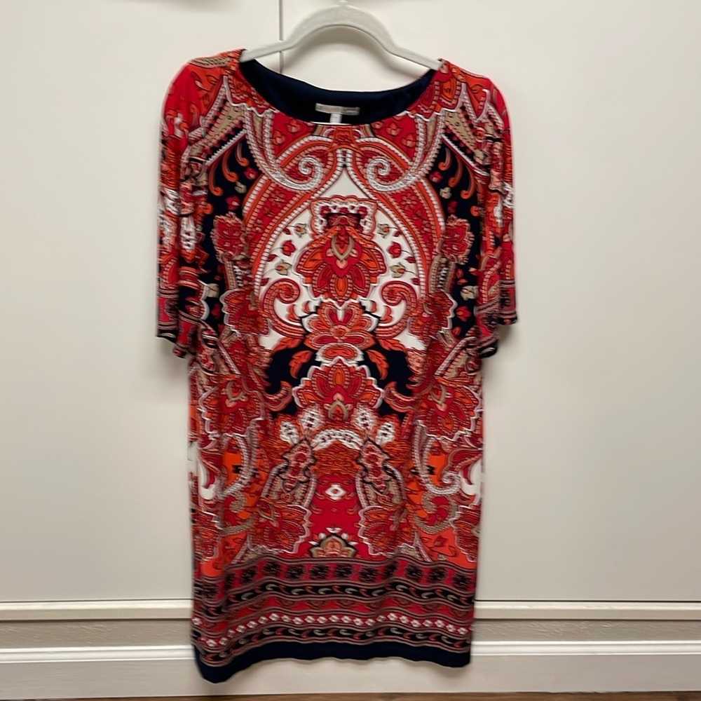 Signature Camryn paisley dress Womens size 14 W polyester/spandex